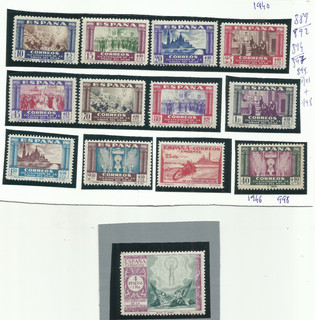 ESPAÑA.SELLOS SUELTOS VIRGEN DEL PILAR DE 1940.CORREO TERRESTRE.