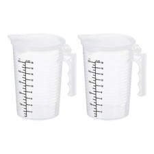 2Pcs Graduated Beaker 500ml PP Plastic Cup Double Sided Black Graduations