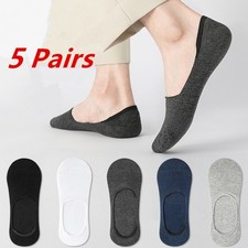 Pairs Men Invisible No Show Nonslip Loafer Low Cut Solid Cotton Socks US