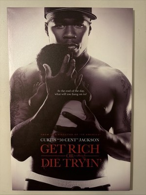 GET RICH OR DIE TRYIN' MOVIE POSTER WITH CURTIS ''50 CENT'' JACKSON - FACE