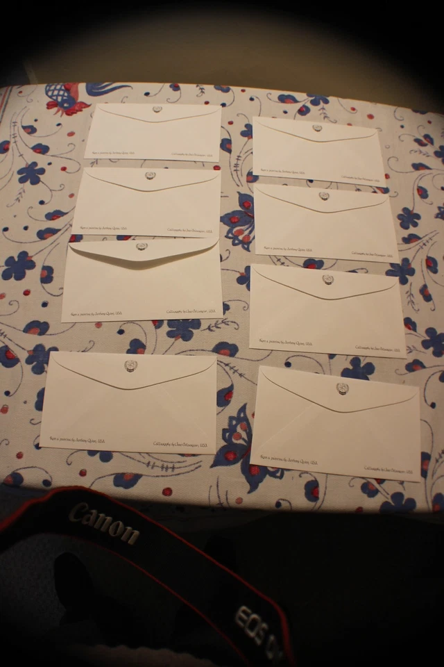 1984 UN WFUNA Flag Series Cachets (8) w/Anthony Quinn Art-FDC - Image 2 of 2