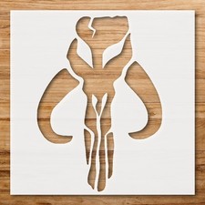 Skull Horns Stylized Design Wall Art Reusable Plastic Stencil - StencilAir
