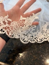 Wedding Bridal Veils Long with Lace Metal Comb Cathedral Length Mantilla Style