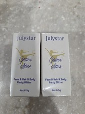 2 Pk Julystar Body Glitter Stick For Face Hair Body Christmas Silver Gold