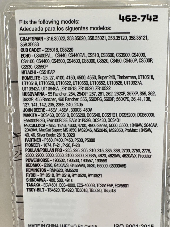 Cadena de motosierra semi cincel B78 de 20 pulgadas con eslabones lubricantes Centri paso de .325 0,050 Ga. Foto 3 de 4