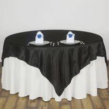 Black 60x60" SATIN SQUARE TABLE OVERLAY Wedding Party Catering Supplies SALE