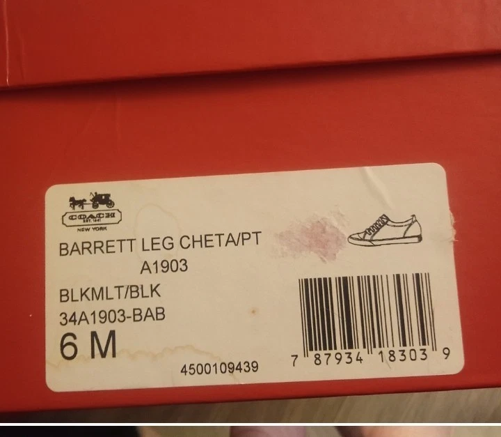 Zapatos deportivos Coach para mujer con estampado de leopardo Barrett de caña baja talla 6M Foto 4 de 4