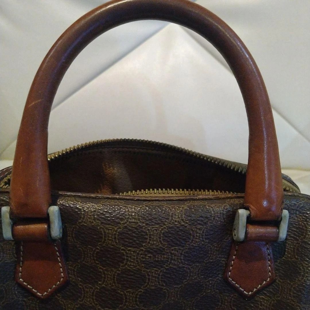 Celine Mini Boston Bag Macadam Borsa a Mano Edizione Limitata Vintage USATA Giappone FS