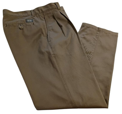 Vintage Men's Brittania Pleted Front  Khaki  Tan Chinos 33x30