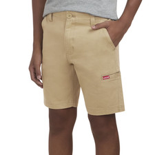 LEVI'S Boys' Cargo Shorts Adjustable Waistband Flex Stretch Khaki Sz 8