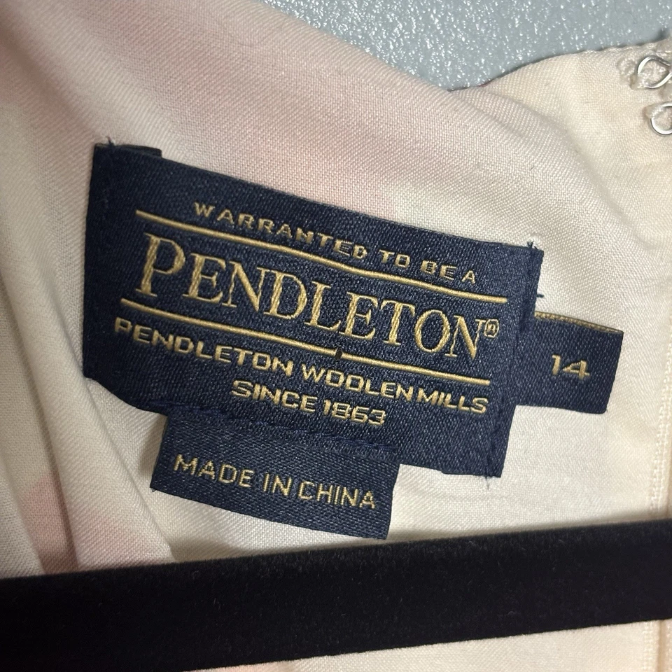 Vestido de boda Pendleton para mujer 100 % seda estampado floral hecho en EE. UU. Plus 14 Foto 3 de 4