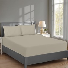 RUVANTI 100 Cotton Fitted Sheet Full Size Only Crispy Cooling Percale Sheet