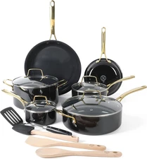 14-Piece Premium Non-Stick Aluminum Cookware Set - Heavy-Gauge Quality