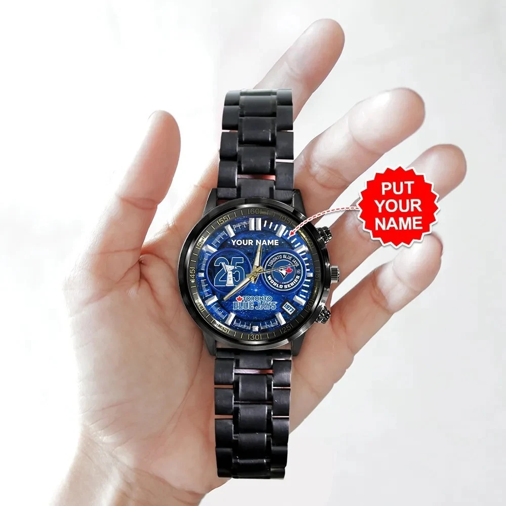 Blue Jays Black Stainless Steel Watch