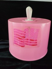 Vintage Disk Go Case Pink 45 RPM Record Carrier Holder With 40 Records