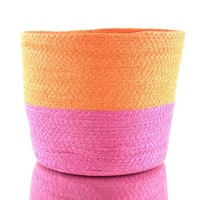 Van Der Leeden Korb Pink & Orange Ø 22 Cm HöHe 18 Cm - Seegras