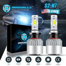 H7 LED Headlight Bulbs Conversion Kit Hi/Lo Beam 1800W 270000LM Super Bright 6K