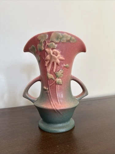 Roseville Pottery Columbine Pink Vase 16-7