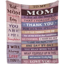 To My Mom Soft Flannel Throw Blanket Birthday Gift Ideas 60x50 Inches