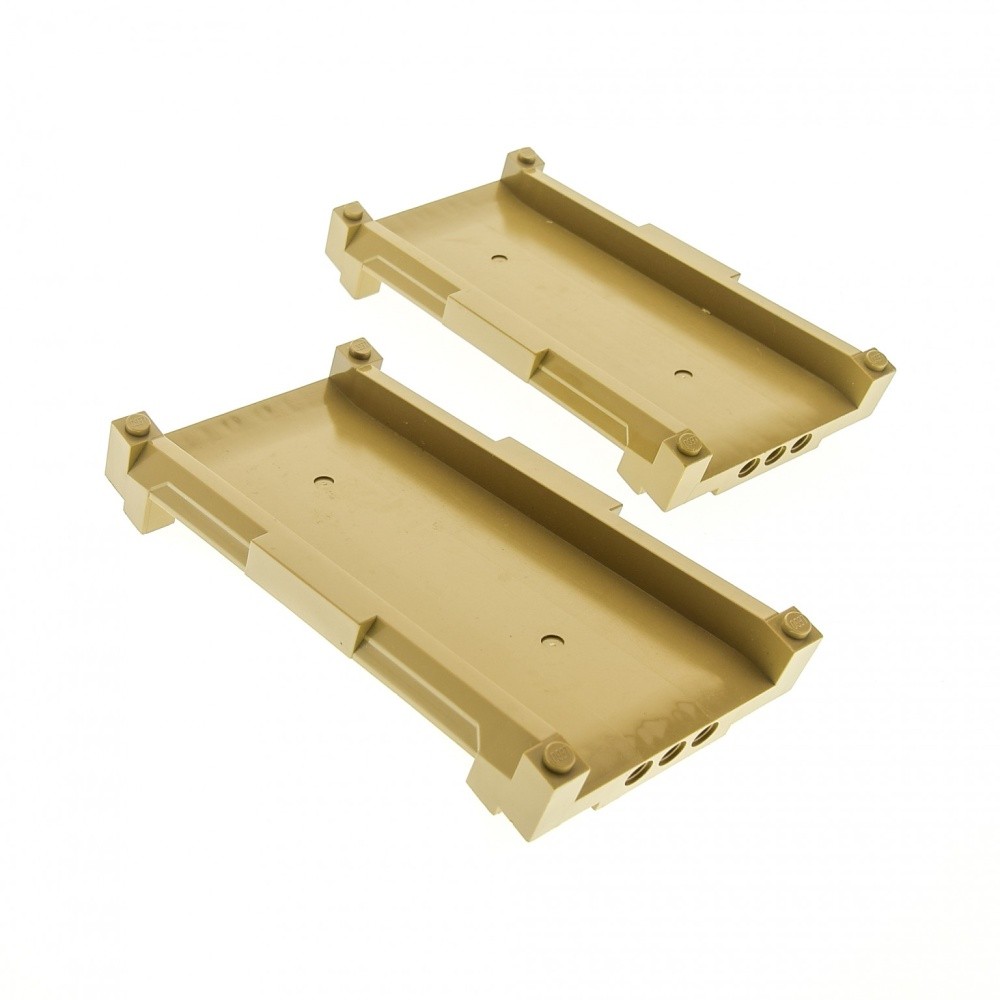 2X Lego Track 16X8X6 Dark Beige Tan Street Racers Ramp 42942