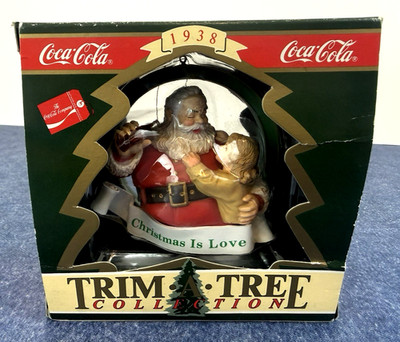 Vintage~Coca Cola-Trim A Tree Collection-''Christmas Is Love''~Santa & Little Girl
