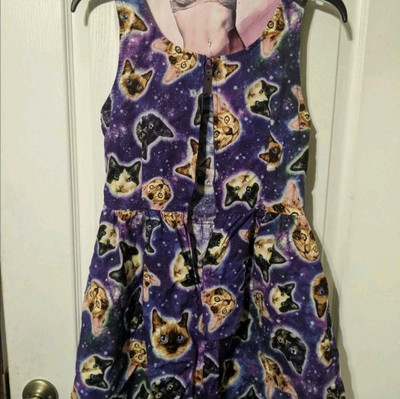 quirky mini dress Retrolicious Galaxy Space Cats FLAW Mini Swing Fit Flare Quirky Dress W/  Pockets