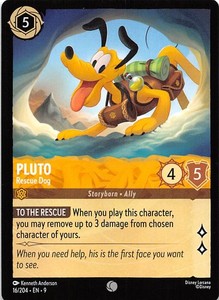 Pluto Rescue Dog 16/204 Fabled Disney Lorcana 020105
