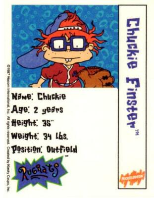 NICKELODEON BASEBALL - 1997 RUGRATS OVERSIZED 3X4 CHUCKIE FINSTER