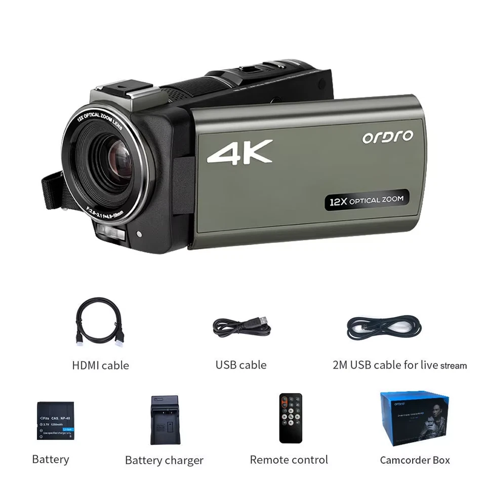 ORDRO AX60 4K Live Streaming Camera Digital Camcorder 12x Optical Zoom - Image 3 of 4