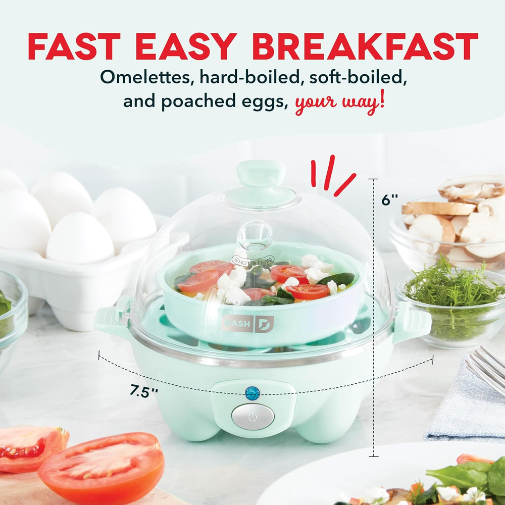 6-Capacity Electric Egg Cooker for Hard Boiled and Poached Eggs Fast 6-Capacity Electric Egg Cooker for Hard Boiled and Poached Eggs Fast