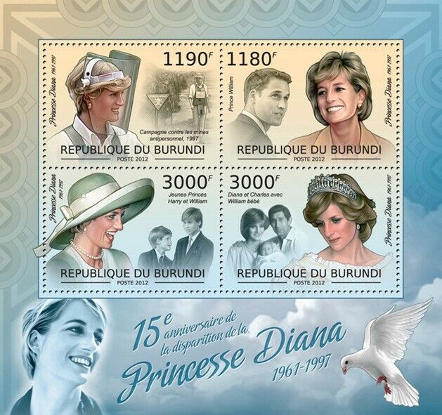 BURUNDI 2012 - Princess Omaha Cheap mail order shopping Mall Diana Official M issues. S.