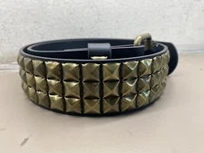 New with Tags Unisex Hot Topic Gold Studded Rocker Biker Belt Sizes Sm,Med,Large