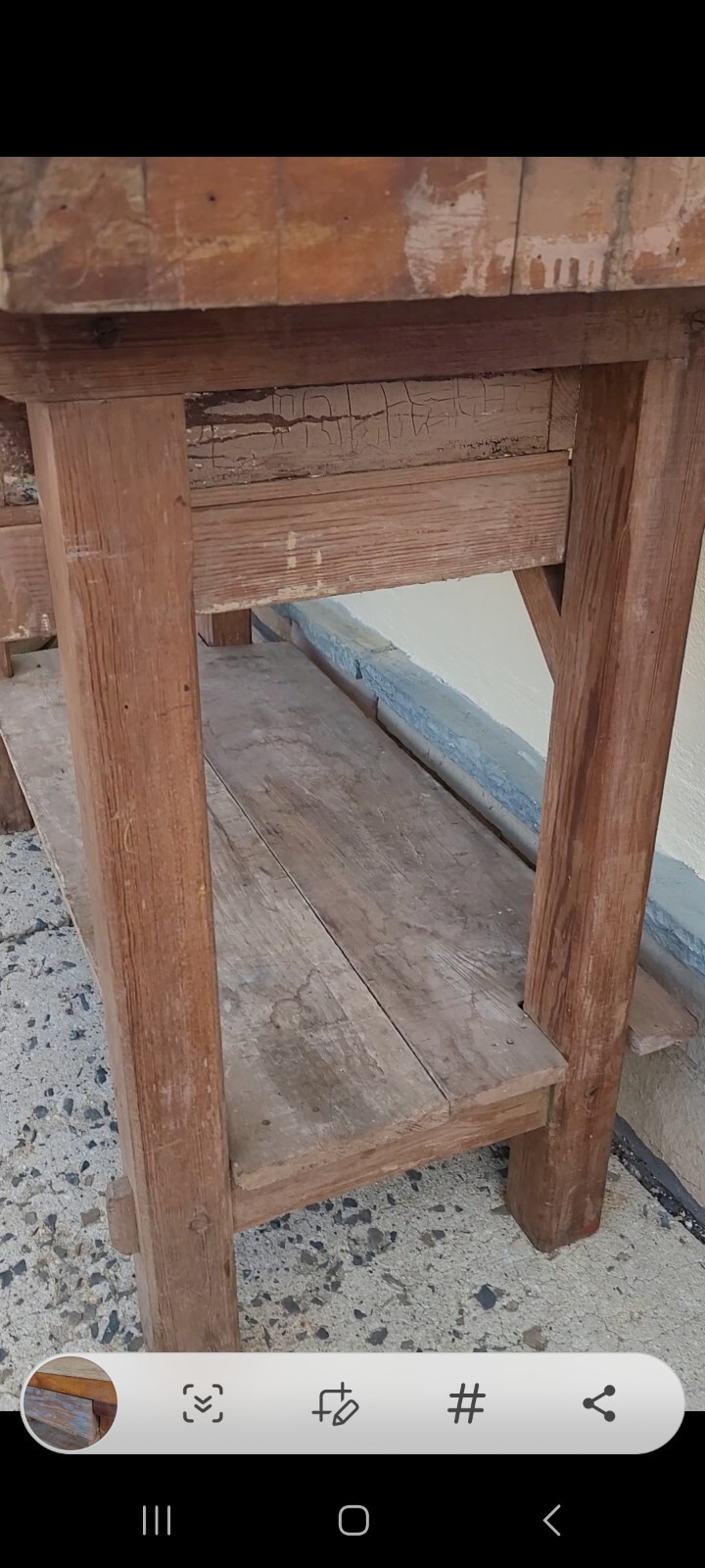 VINTAGE SOLID WOOD WORK BENCH eBay