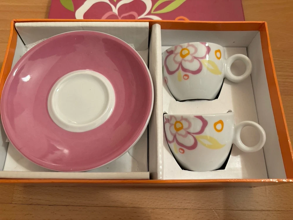 Geschenkset mit 2 Espresso Tassen und Untersetzer,