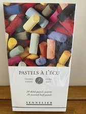 Sennelier Pastels, 20 Demi-Pastels. Extra Soft, Made in France. NEW Sealed Box
