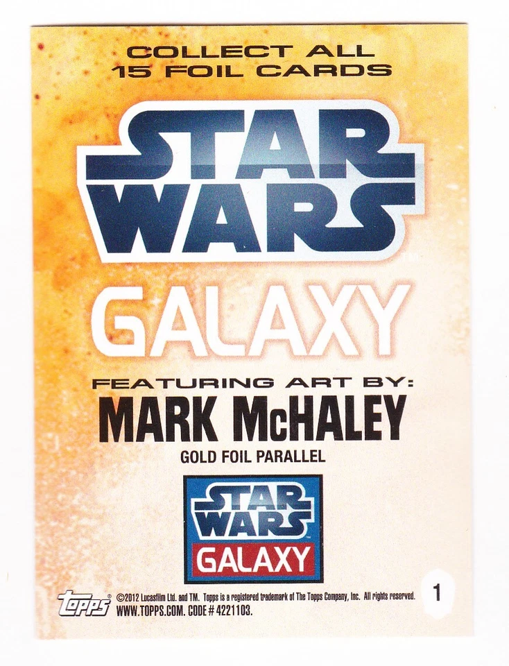 STAR WARS Galaxy Series 7 2012 | Gold Foil Parallel Card | ANAKIN SKYWALKER #1 - Image 2 of 2