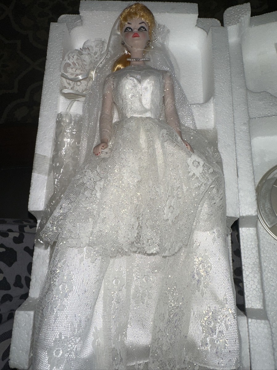 Vintage Mattel 1989 Barbie Porcelain Collection Wedding Party