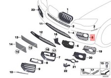 Genuine BMW X6 E71 Open Grid Fog Light Grille N/S OEM 51117312603