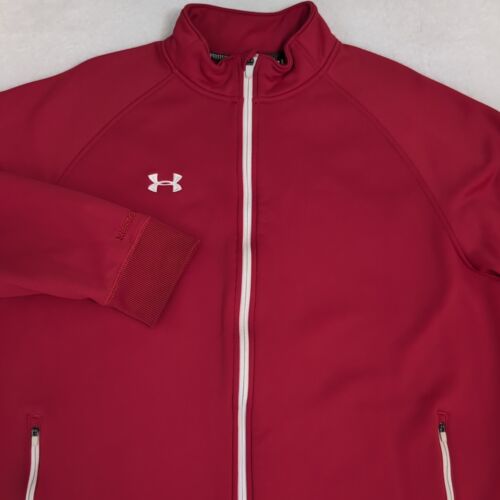 NEW Under Armour Men's XL Storm Jacket Red White Outdoor Lightweight Harringbone