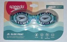 Speedo Swimming Goggles Ages 6-14 Jr. Glide Print Flex Fit NEW----X21