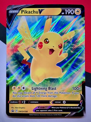 JUMBO Pikachu V Box Card SWSH198 Black Star Promo Pokemon PACK FRESH