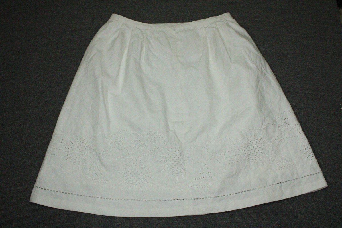ゆみ2 Lilly Pulitzer Skirt Women's 8 White Linen Blend Lined Zip