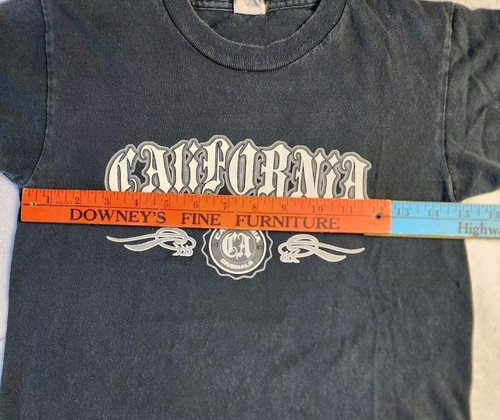Vintage 90s California Black Old English Font T Shirt Kids Sz L Women's Sz XS - Picture 2 of 7