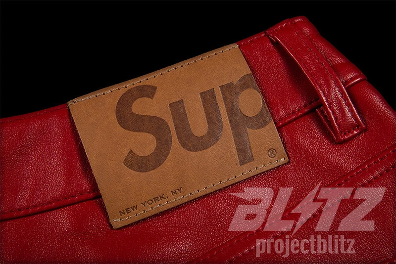 SUPREME LEATHER 5-POCKET LEATHER JEAN RED FW22 PANT PANTS | eBay