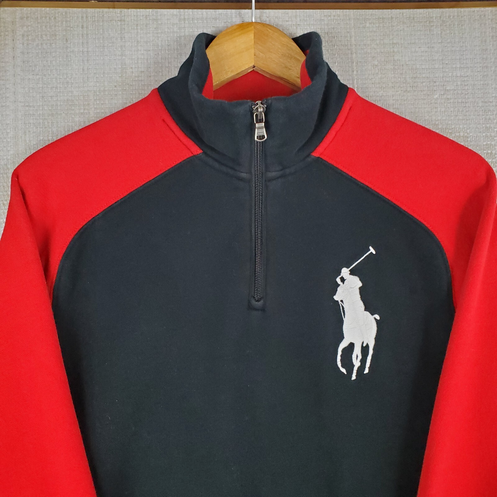 POLO VINTAGE RALPH LAUREN Big Pony 1 4 Zip Pullover Felpa Taglia Media Uomo Golf