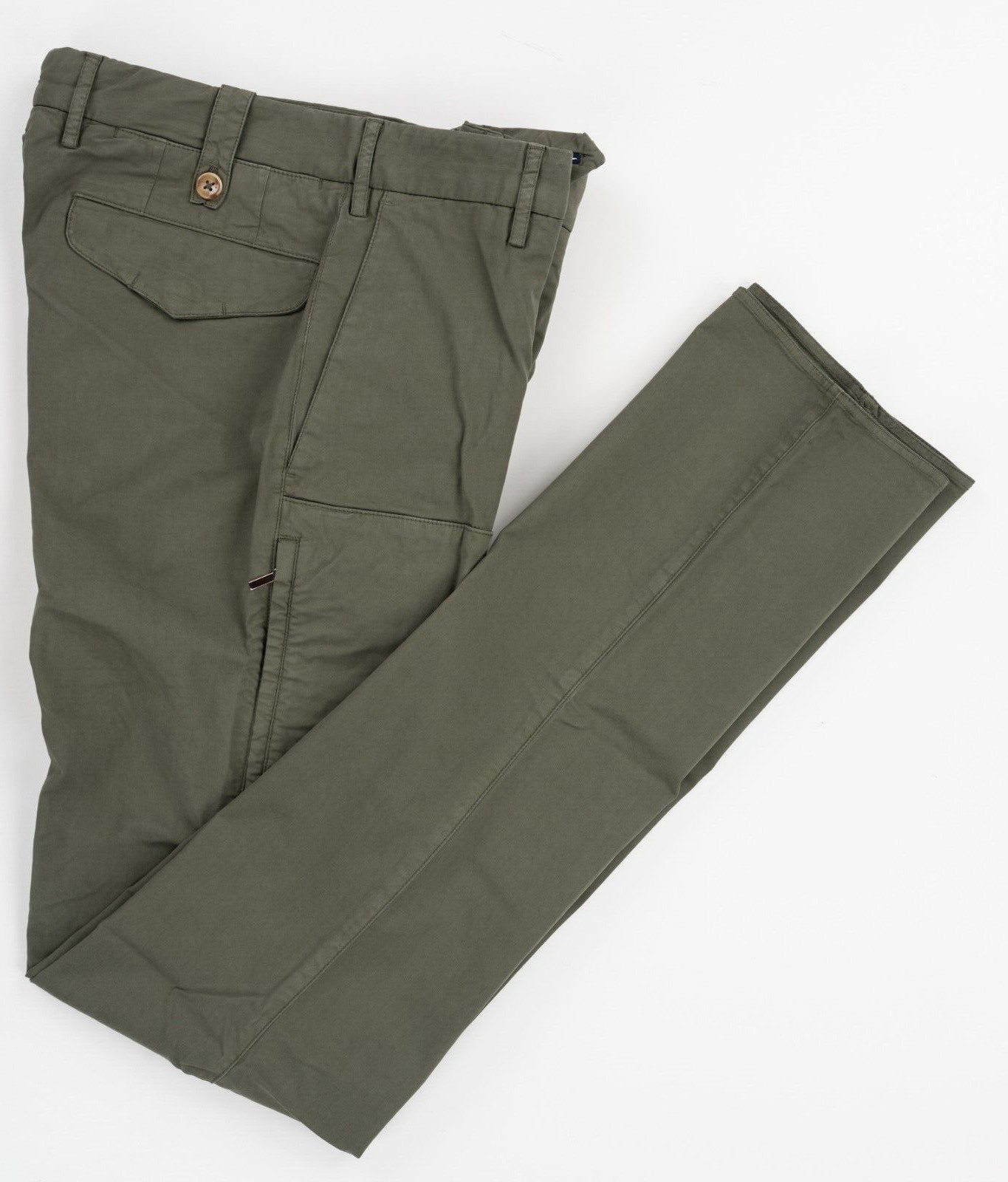 Повседневные брюки INCOTEX Green из хлопка обычного кроя с вставкой спереди на плоской подошве 26 (EU 42)