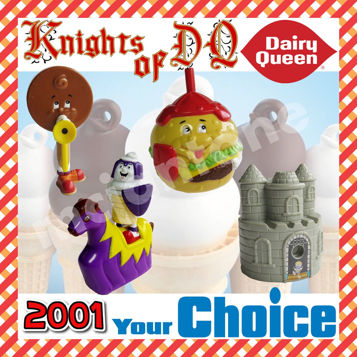 Dairy Queen 2001 KNIGHTS OF DQ Castle Dilly ICE CREAM Cone Horse