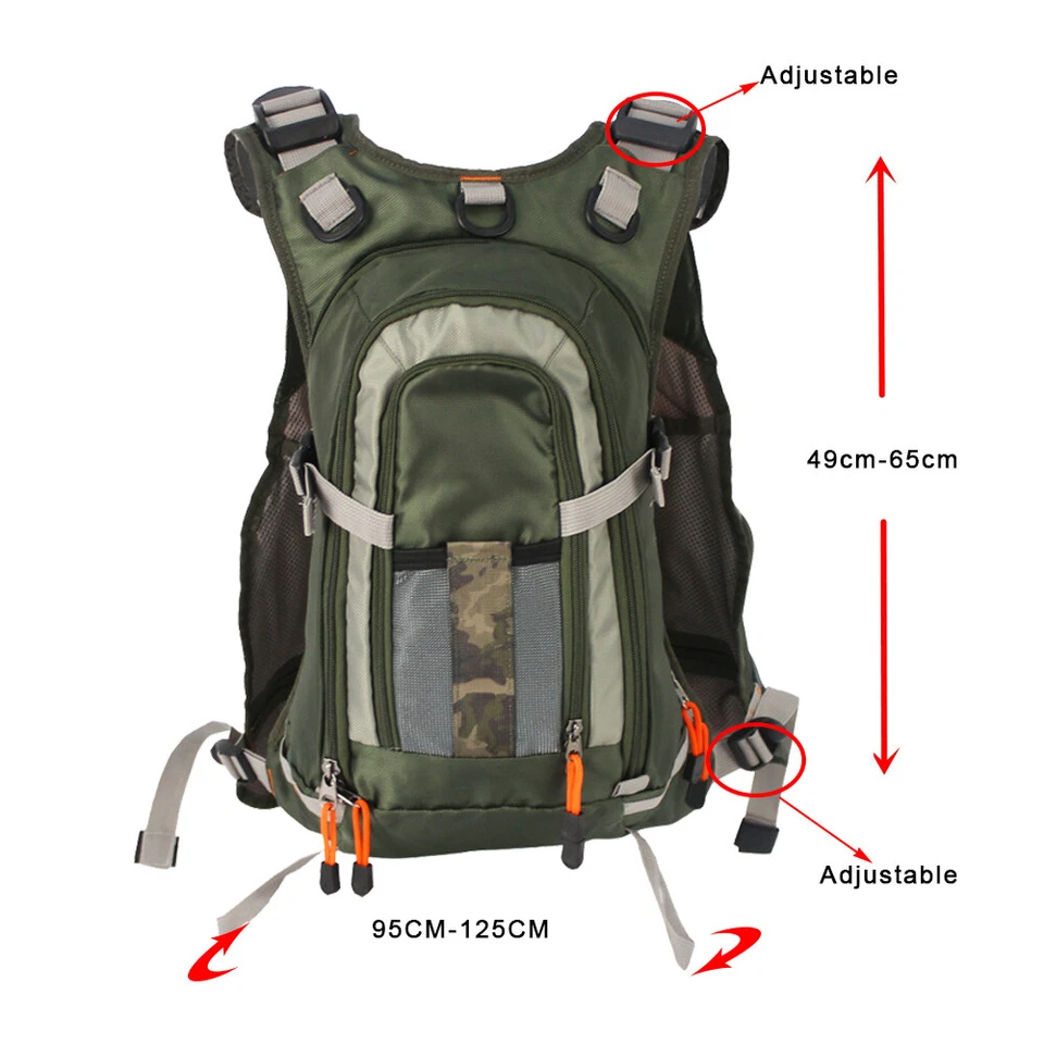 Kylebooker Fly Fishing Backpack Adjustable Mesh Vest Pack for Outdoor Gear - Image 4 of 4