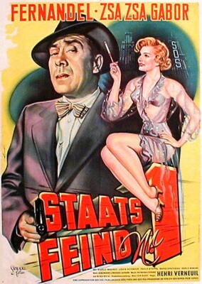 Fernandel in STAATSFEIND NR. 1 Originalplakat EA von 1953