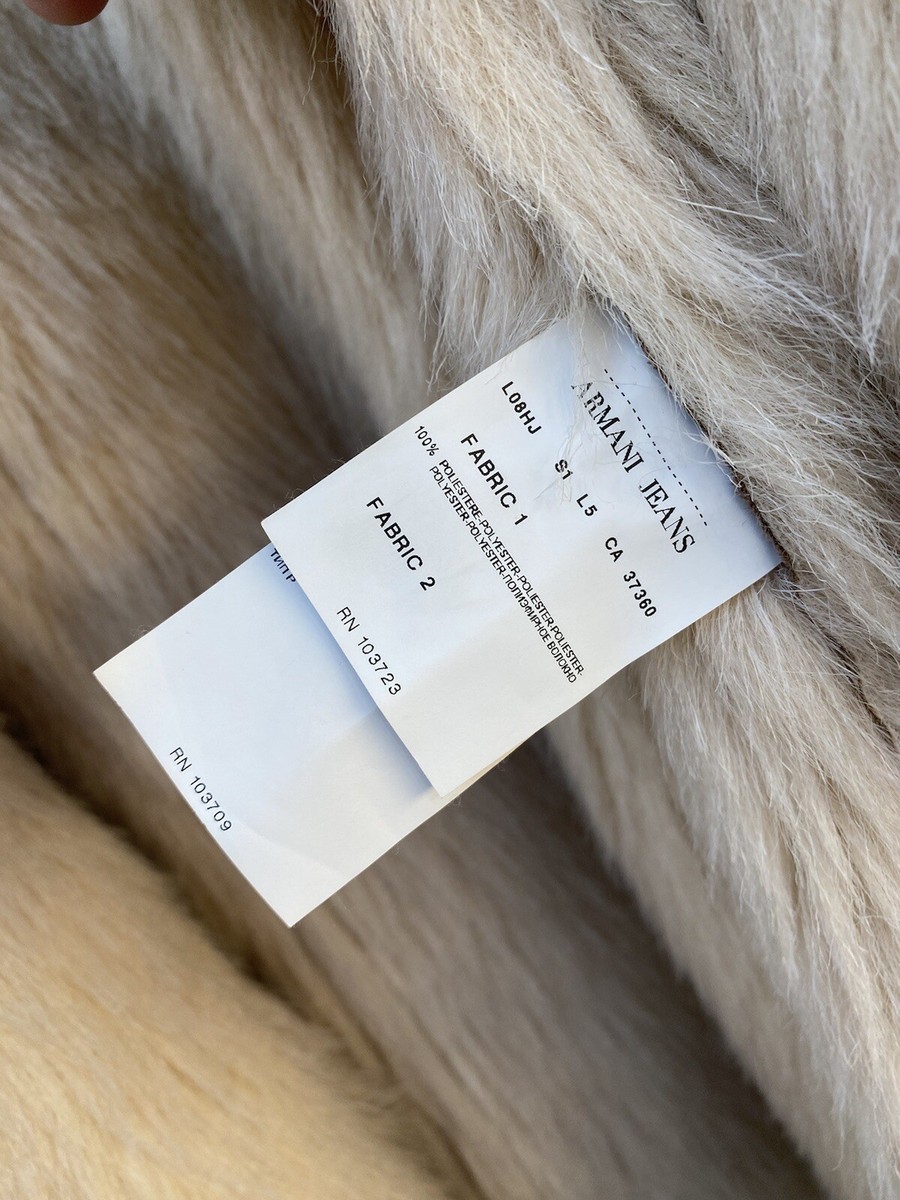 Armani jeans Vintage fur coat jacket size 42 | eBay